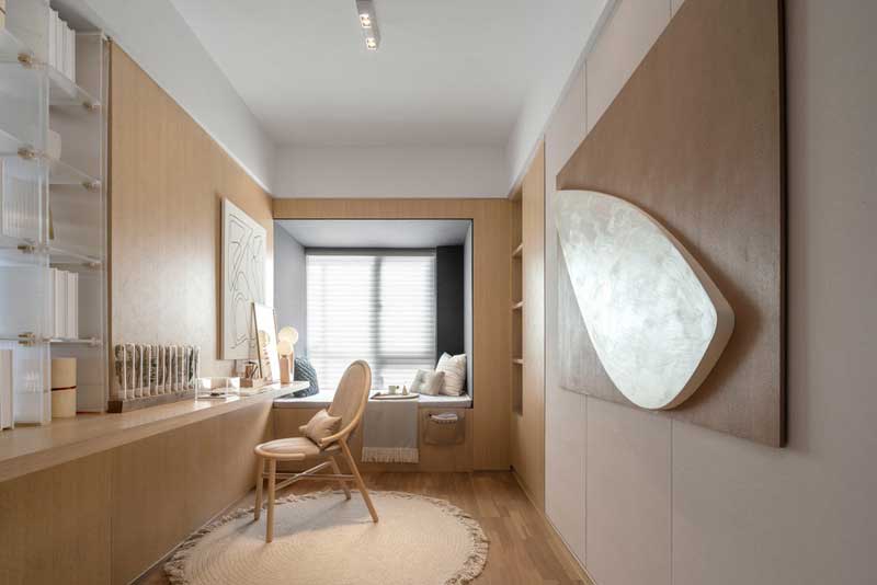 深圳南山北歐風(fēng)格家裝裝修設(shè)計(jì)開(kāi)放式書(shū)房飄窗