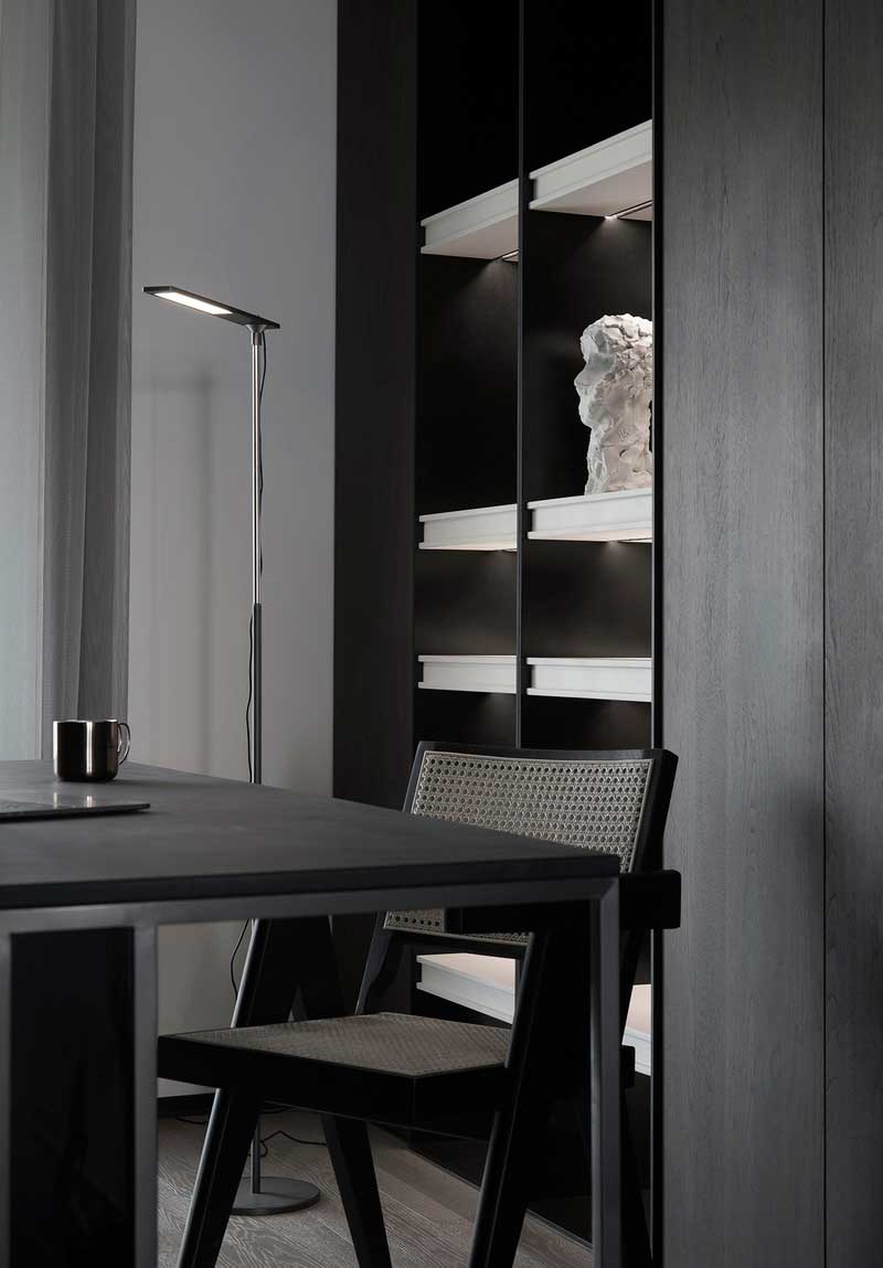 深圳鹽田美式極簡風(fēng)家庭新房裝修工程案例書房書柜