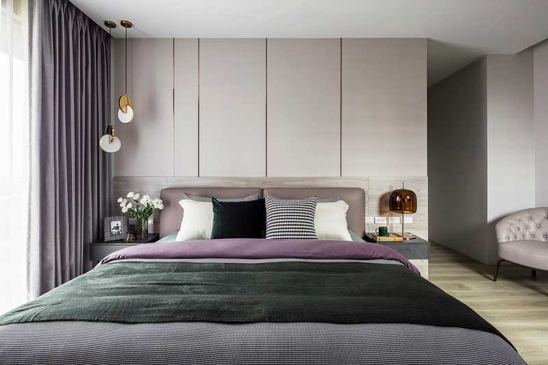 深圳羅湖輕奢風(fēng)格家庭新房裝修設(shè)計(jì)工程主臥