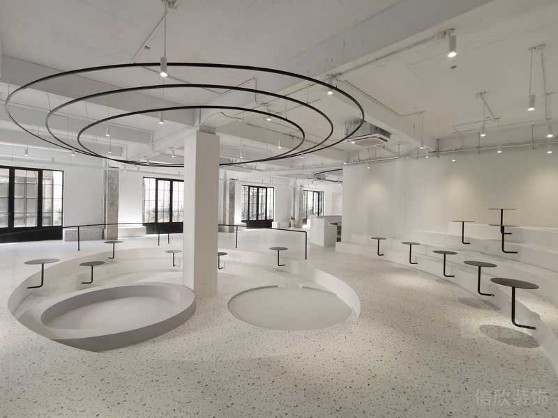 環(huán)形墻體鏤空簡(jiǎn)約水磨石創(chuàng)意設(shè)計(jì)辦公室工業(yè)風(fēng)射燈裝飾