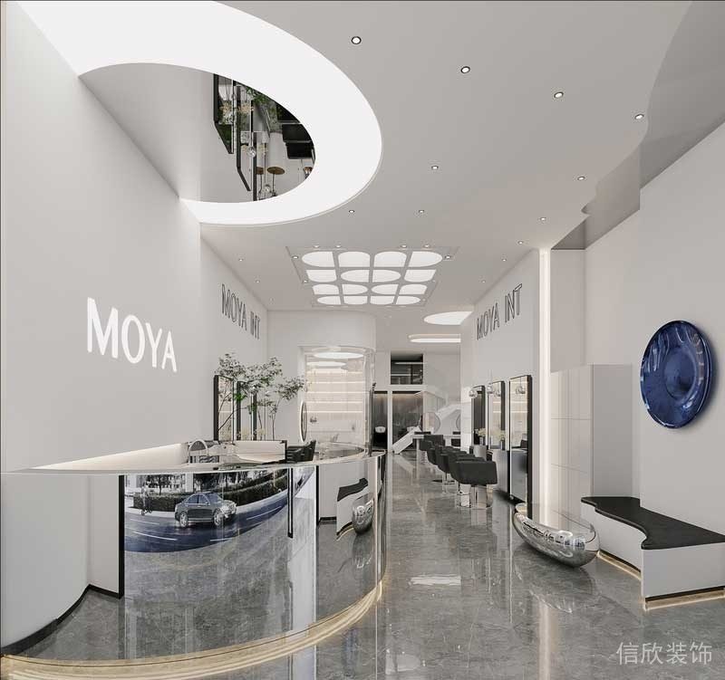 發(fā)廊設(shè)計(jì)裝修進(jìn)鏡面效果圖大廳設(shè)計(jì)圖