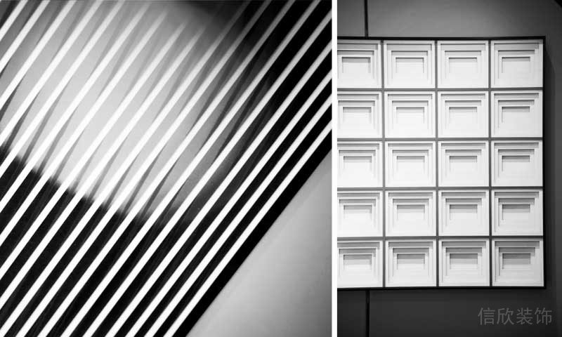 鏤空天花創(chuàng)意設計環(huán)形設計黑白辦公室裝修