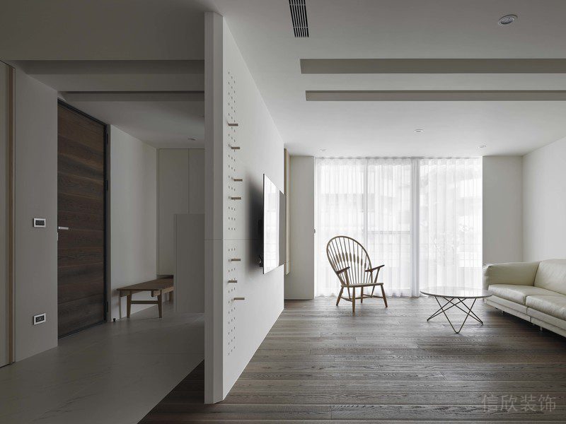 深圳龍華民治極簡(jiǎn)風(fēng)格舊房翻新改造裝修案例客廳效果圖