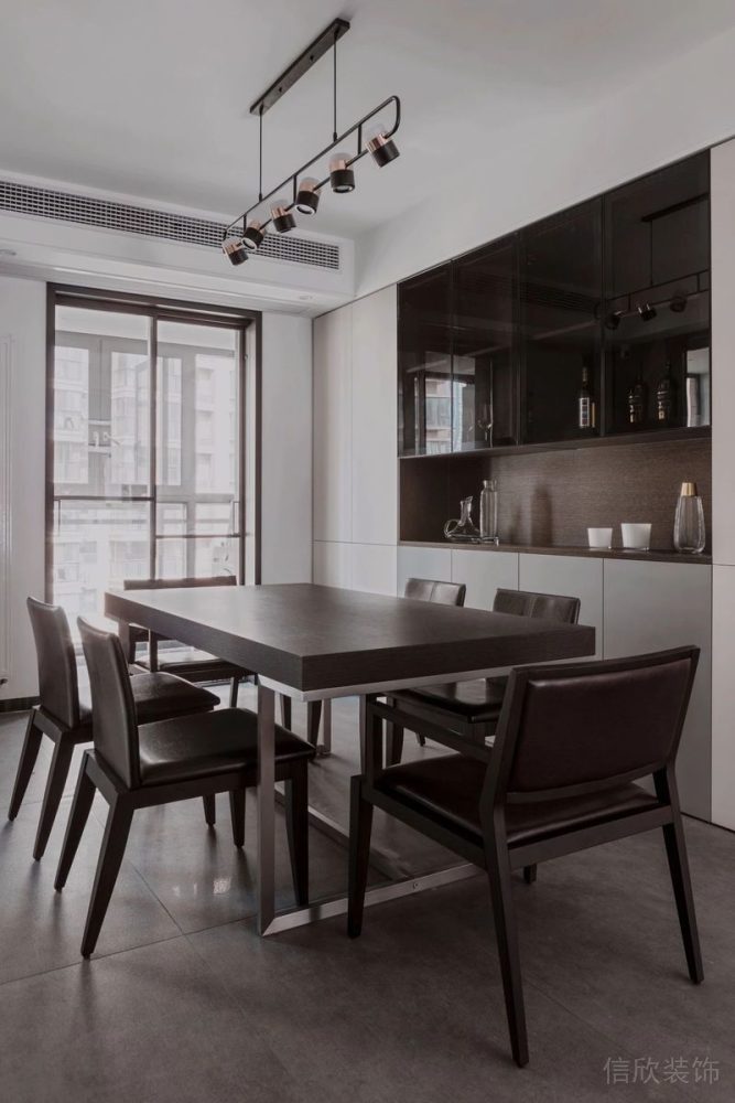 深圳福田區(qū)筆架山極簡風新房裝修設(shè)計案例餐廳效果圖