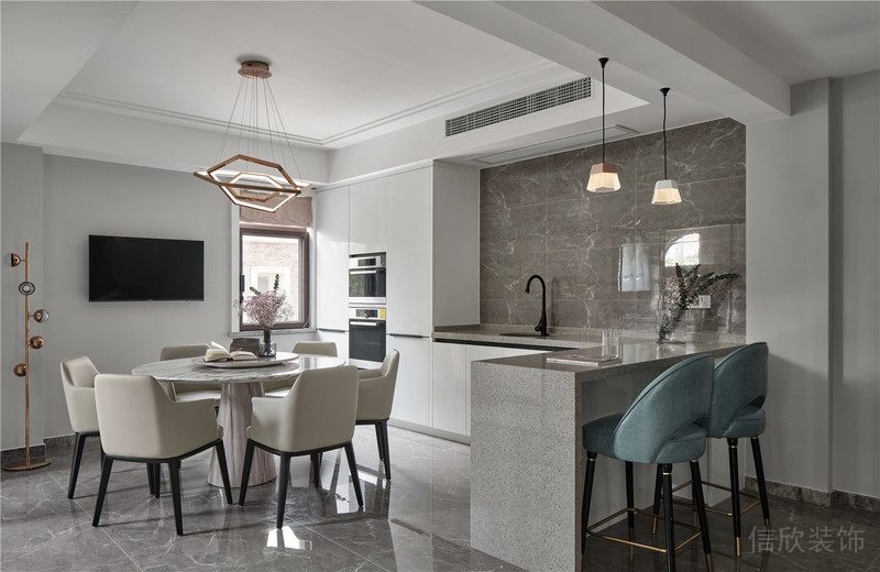 深圳羅湖區(qū)現(xiàn)代風(fēng)格家裝裝修設(shè)計(jì)圖餐廳效果圖