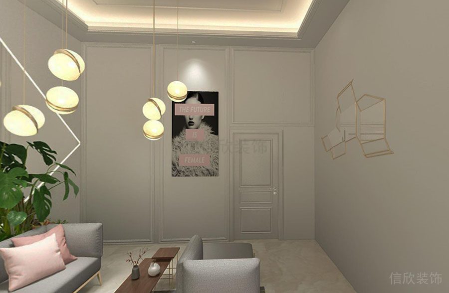 羅湖美容店裝修設計休息洽談區(qū)