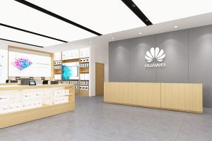深圳南山萬象天地現(xiàn)代風(fēng)格華為專賣店裝修設(shè)計(jì)前臺效果圖