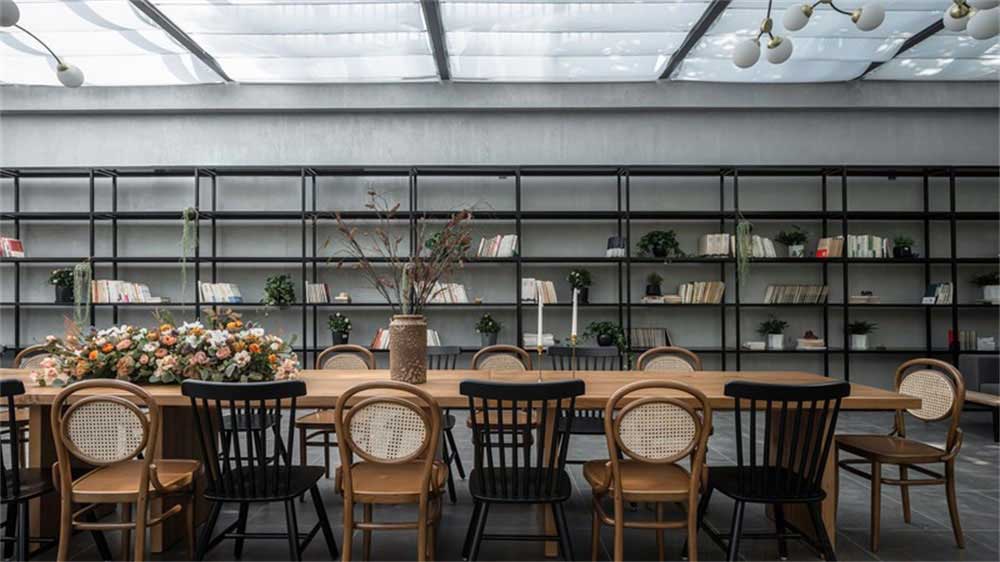 深圳南山簡約風格咖啡廳裝修設計案例洽談交流區(qū)