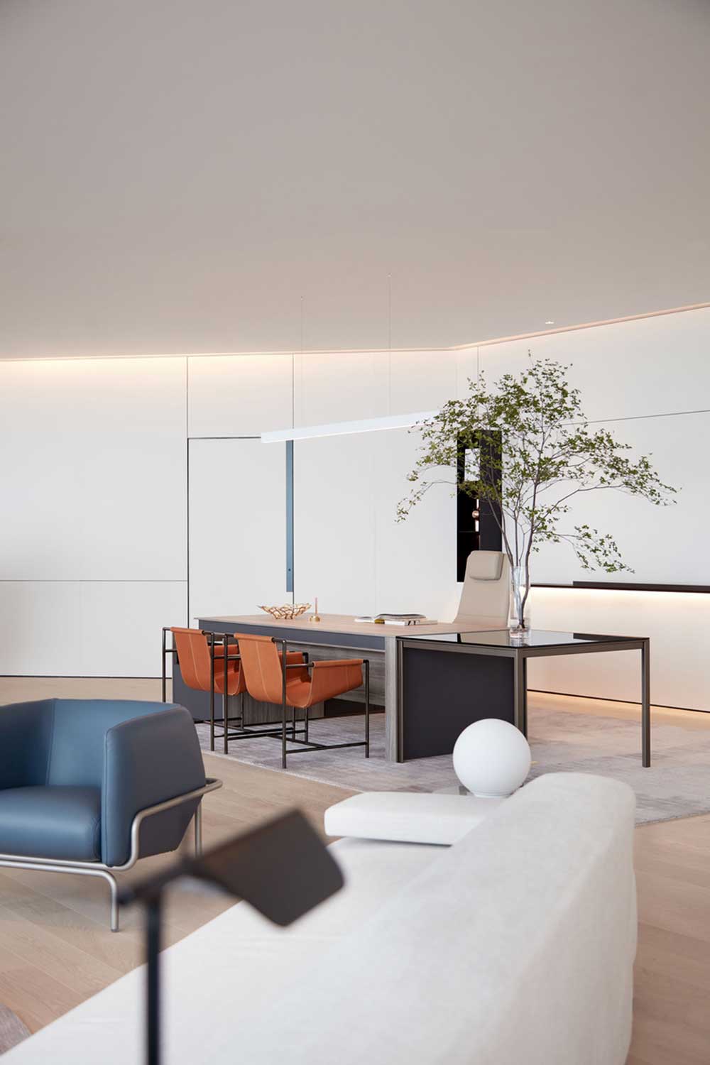 萬科濱海云中心極簡風格公司裝修設(shè)計案例總經(jīng)理辦公區(qū)