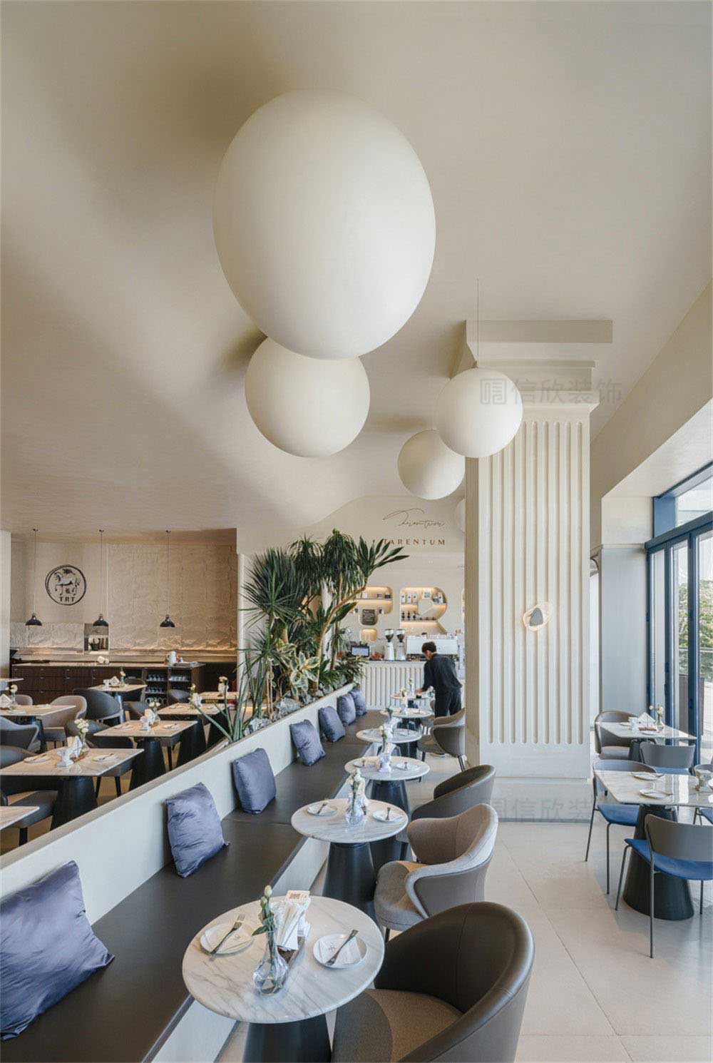 深圳寶安簡約風咖啡餐吧裝修設(shè)計家具組合