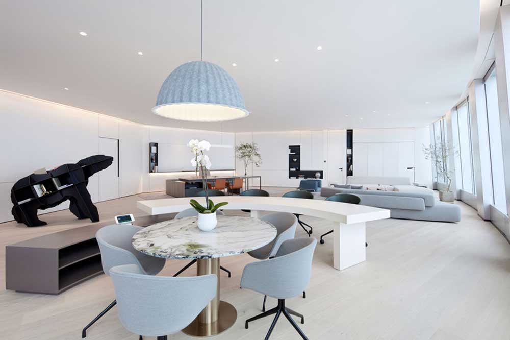 萬科濱海云中心極簡風格公司裝修設(shè)計案例多功能洽談區(qū)