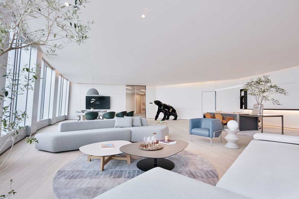 萬科濱海云中心極簡風格公司裝修設(shè)計案例天花