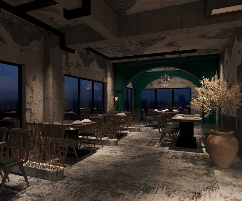 深圳龍華后現(xiàn)代工業(yè)混搭式異域風(fēng)情餐廳裝修設(shè)計(jì)軟裝陳設(shè)