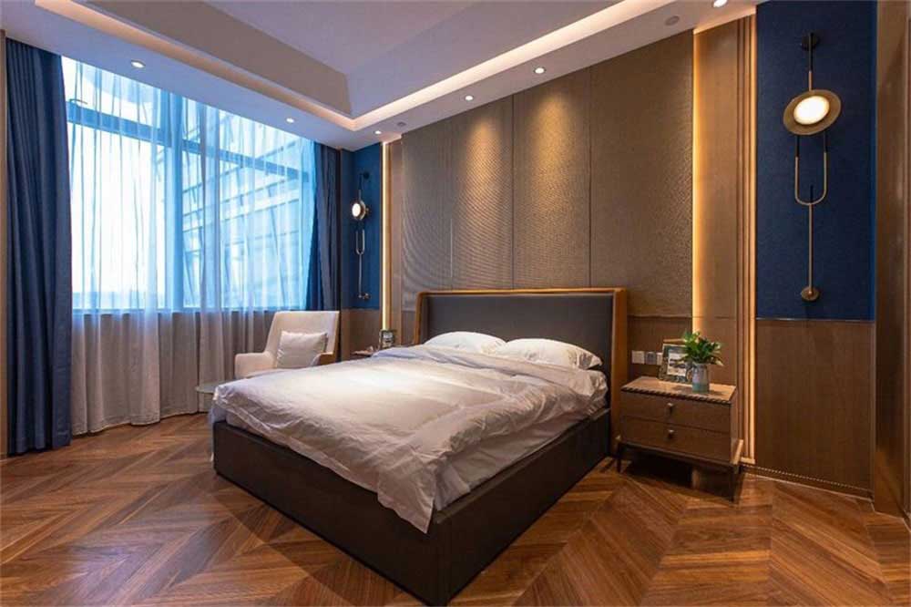 深圳龍崗藍調(diào)輕奢風(fēng)格酒吧裝修設(shè)計貴賓客房臥室