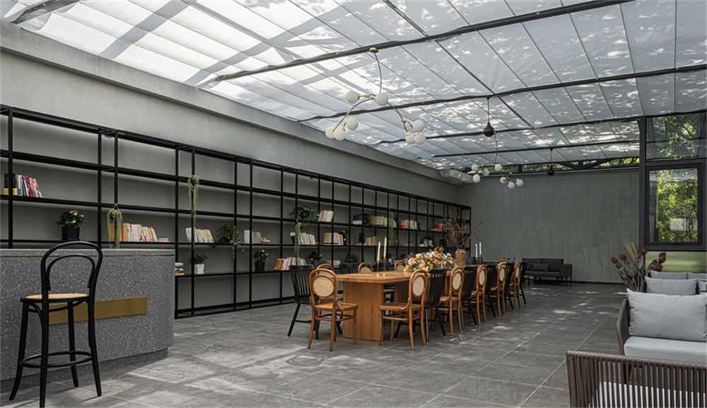 深圳南山簡約風格咖啡廳裝修設計案例露天休閑廳