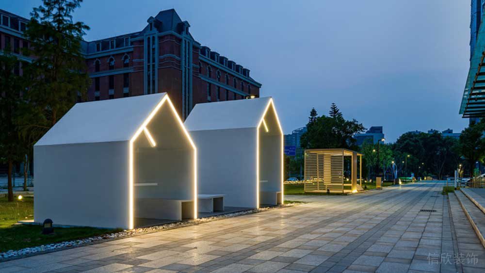 深圳羅湖區(qū)華潤大廈現(xiàn)代簡約風(fēng)格辦公室設(shè)計案例戶外特色洽談區(qū)