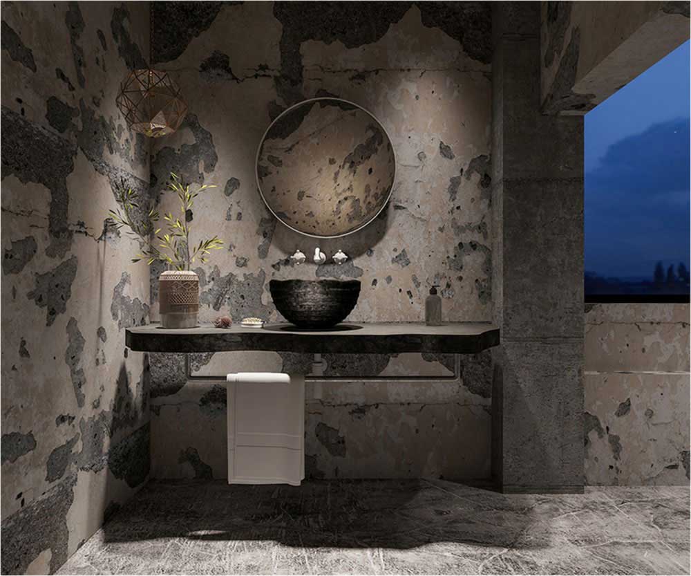 深圳龍華后現(xiàn)代工業(yè)混搭式異域風(fēng)情餐廳裝修設(shè)計(jì)洗手臺(tái)