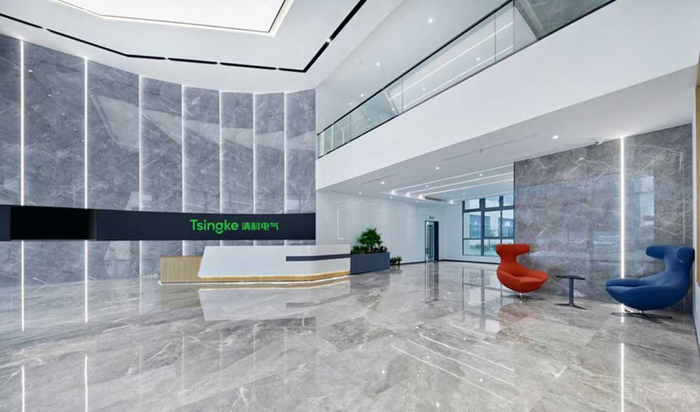 深圳市龍華區(qū)鴻榮源天俊現(xiàn)代簡(jiǎn)約風(fēng)格辦公室裝修大堂