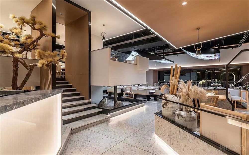 深圳寶安新中式餐廳入戶裝修設(shè)計