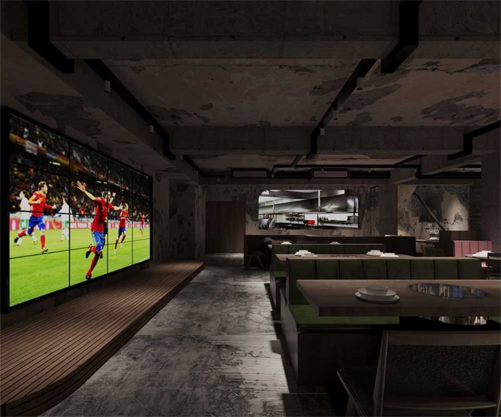 深圳龍華后現(xiàn)代工業(yè)混搭式異域風(fēng)情餐廳裝修設(shè)計(jì)天花