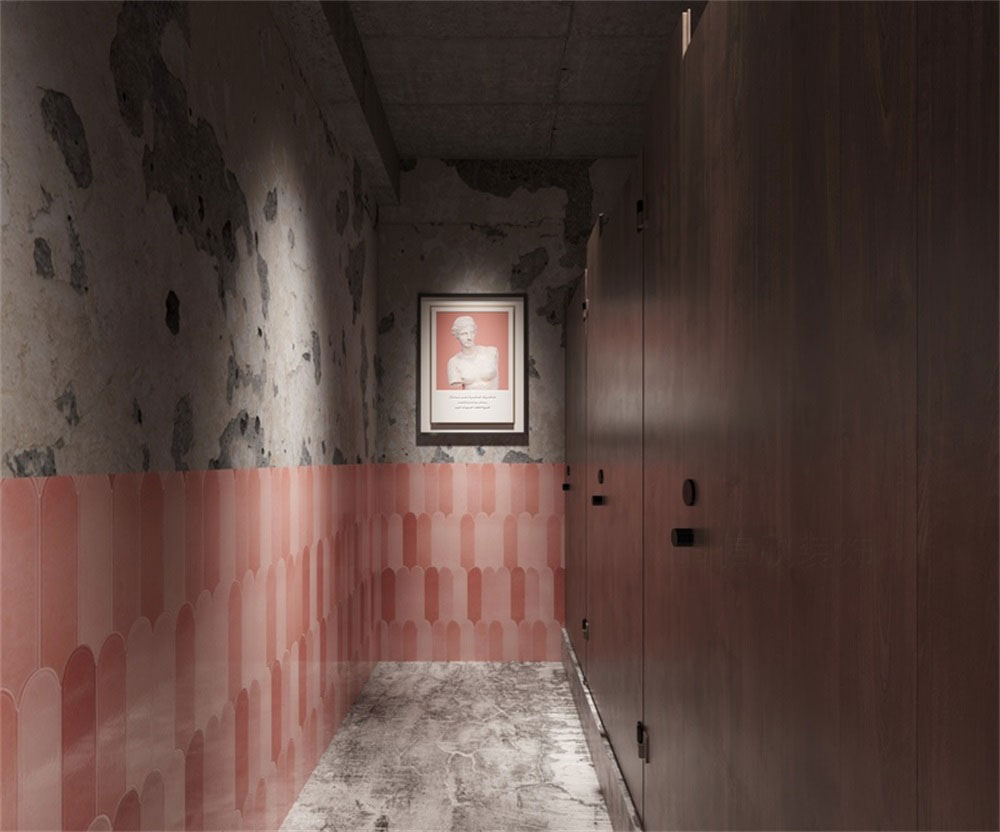 深圳龍華后現(xiàn)代工業(yè)混搭式異域風(fēng)情餐廳裝修設(shè)計(jì)女衛(wèi)生間