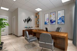 老板辦公室洽談區(qū)木質復古簡約造型設計內嵌式小型木收納柜