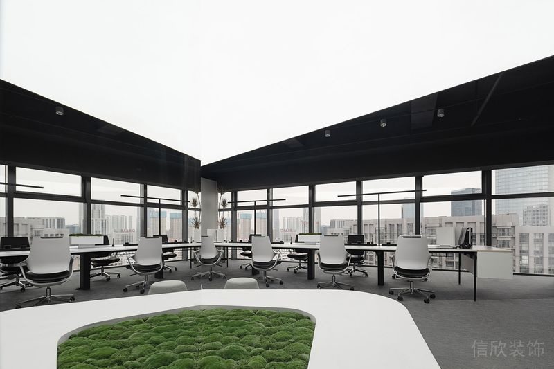 深圳福田卓越城現(xiàn)代風(fēng)格辦公室裝修設(shè)計開放式辦公區(qū)