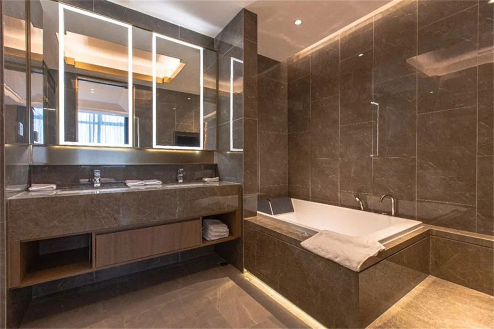 深圳龍崗藍調(diào)輕奢風(fēng)格酒吧裝修設(shè)計貴賓客房浴室