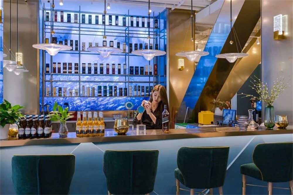 深圳龍崗藍調(diào)輕奢風(fēng)格酒吧裝修設(shè)計工藝細節(jié)