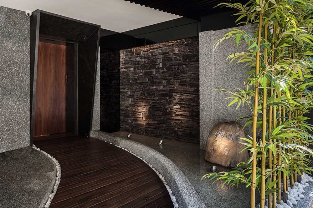 弧線過(guò)道中式餐廳粵菜微景觀效果圖