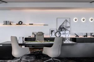 深圳龍崗區(qū)金地龍城中央現(xiàn)代簡(jiǎn)約風(fēng)格寫字樓裝修總裁辦公室效果圖