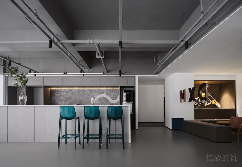 龍華區(qū)恒大時(shí)尚慧谷大廈簡約風(fēng)格辦公室裝修設(shè)計(jì)茶水間效果圖