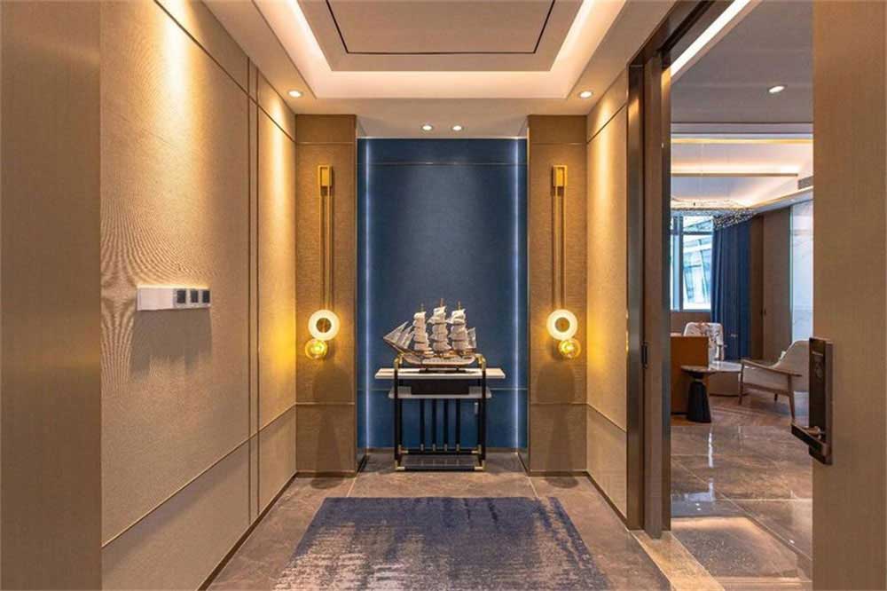 深圳龍崗藍調(diào)輕奢風(fēng)格酒吧裝修設(shè)計貴賓客房玄關(guān)