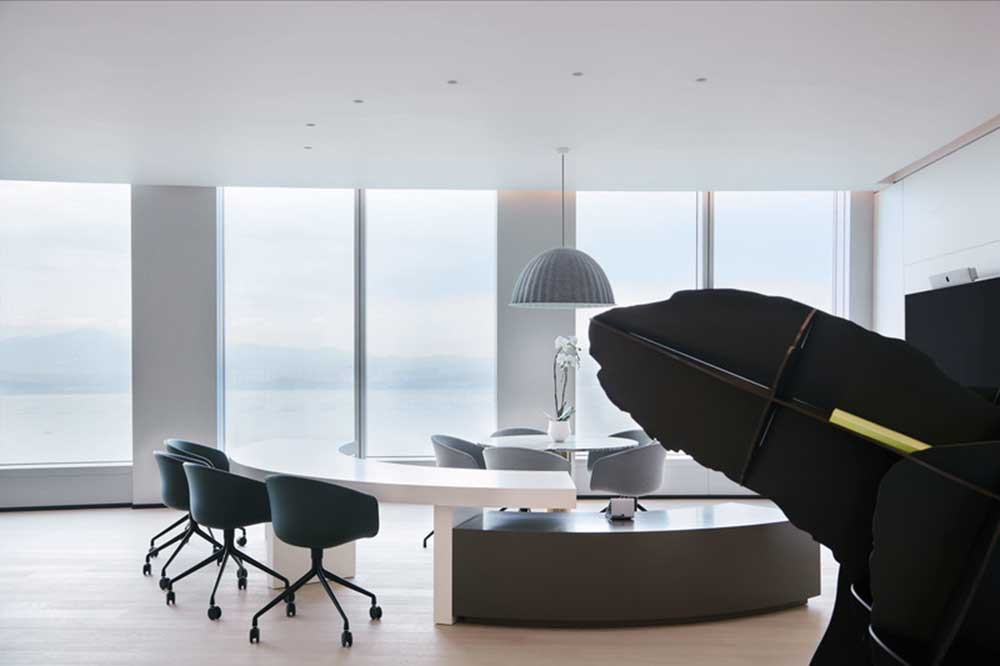 萬科濱海云中心極簡風格公司裝修設(shè)計案例玻璃幕墻