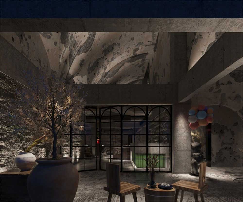 深圳龍華后現(xiàn)代工業(yè)混搭式異域風(fēng)情餐廳裝修設(shè)計(jì)休閑等候區(qū)