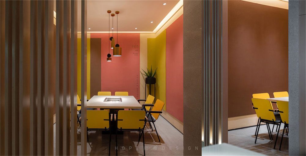 深圳南山現(xiàn)代簡約風(fēng)格火鍋店裝修設(shè)計(jì)家具組合