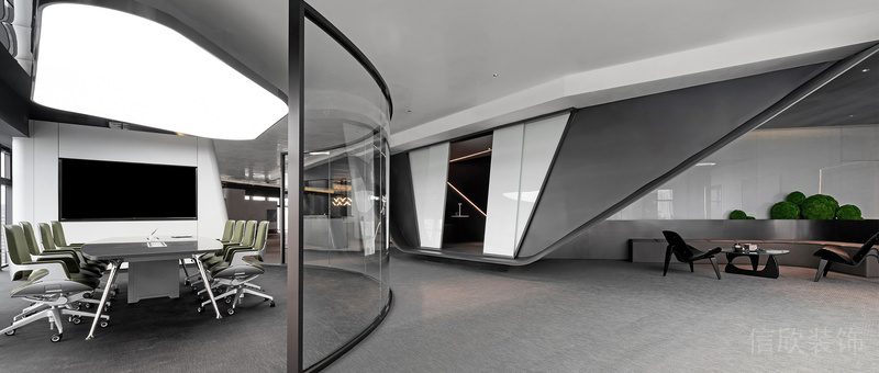 深圳南山區(qū)華潤(rùn)置地大廈現(xiàn)代風(fēng)格辦公室裝修會(huì)議室