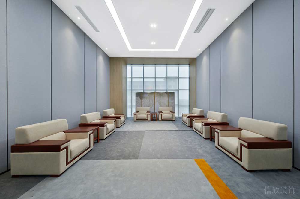 南山區(qū)訊美科技廣場(chǎng)現(xiàn)代風(fēng)格辦公室裝修接待室