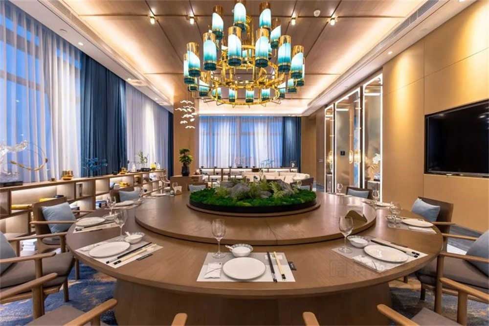 深圳龍崗藍調(diào)輕奢風(fēng)格酒吧裝修設(shè)計貴賓包房宴會廳用餐區(qū)