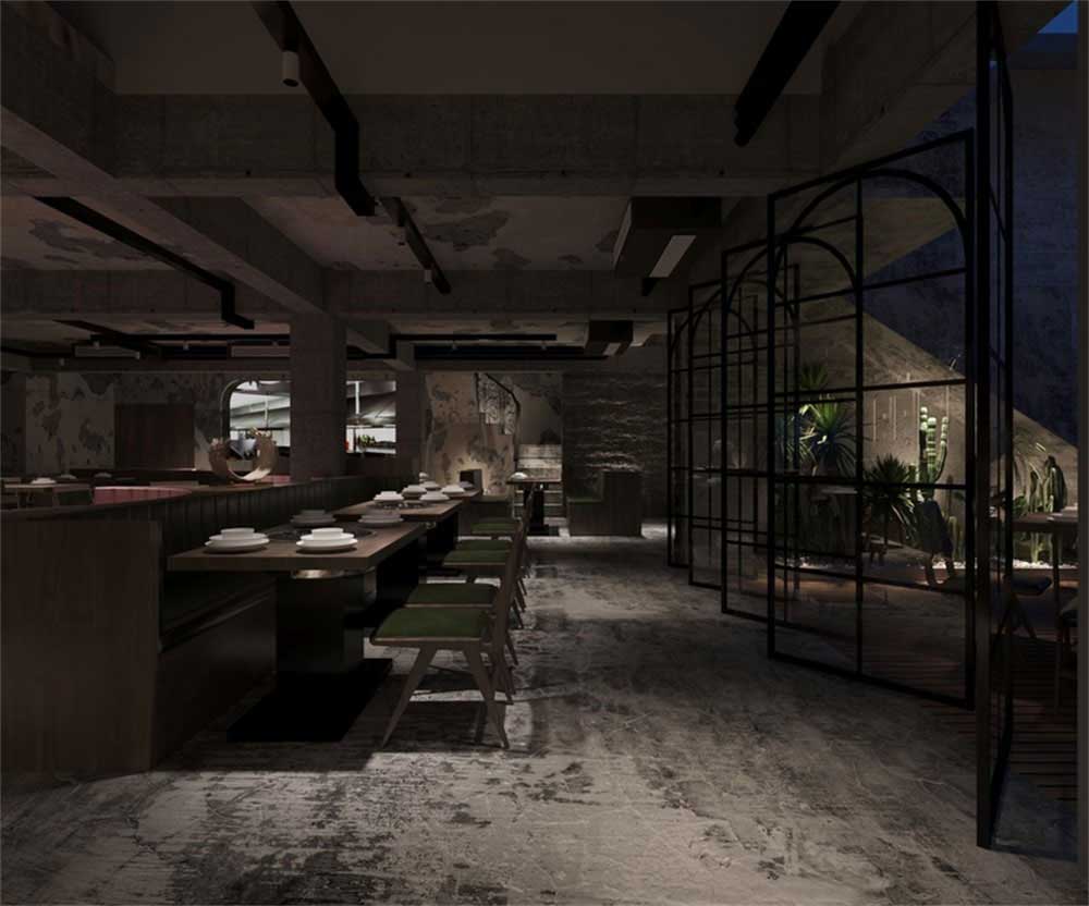 深圳龍華后現(xiàn)代工業(yè)混搭式異域風(fēng)情餐廳裝修設(shè)計(jì)顏色搭配