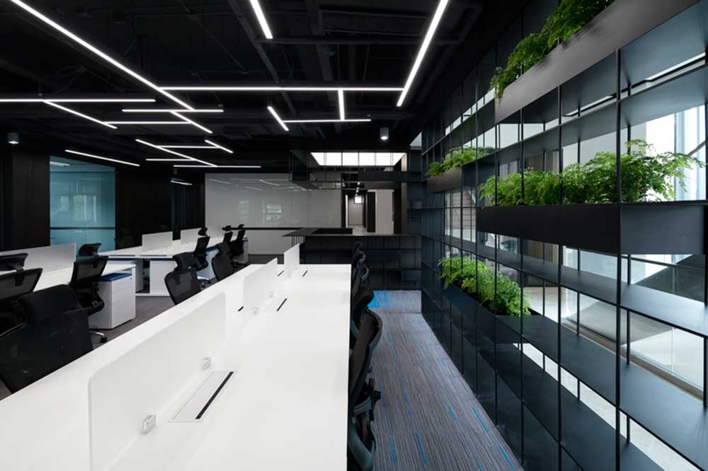 大鵬新區(qū)鑫園廣場現(xiàn)代風格辦公室裝修辦公區(qū)綠植層架隔斷 大鵬新區(qū)鑫園廣場現(xiàn)代風格辦公室裝修辦公區(qū)綠植層架隔斷