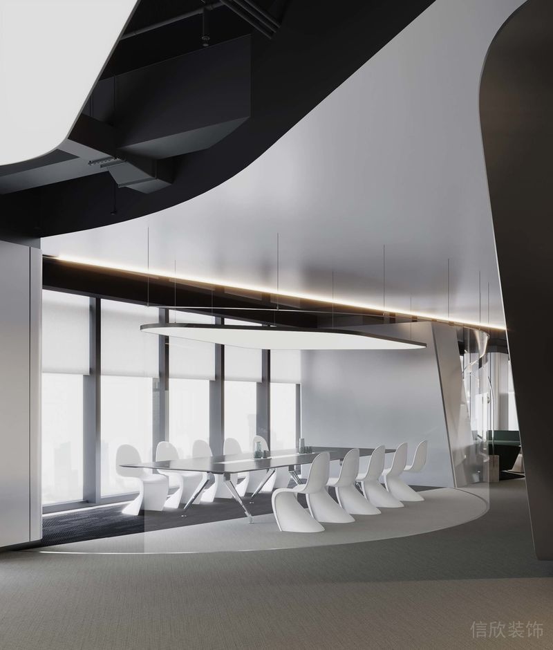 深圳福田卓越城現(xiàn)代風格辦公室裝修設計會客室