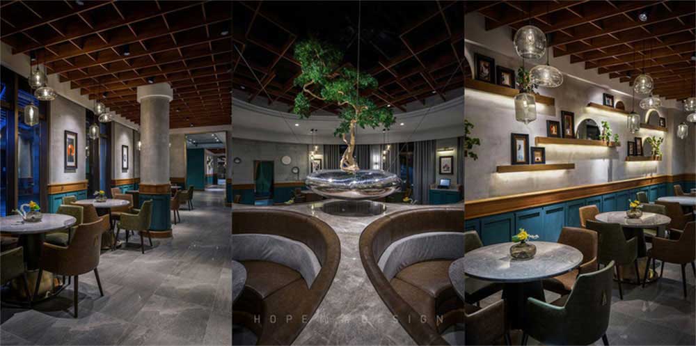 深圳鹽田混搭風(fēng)美食廣場裝修設(shè)計卡座