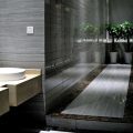 灰色辦公室衛(wèi)生間裝修效果地臺設(shè)計(jì)防水大理石瓷磚洗手臺設(shè)計(jì)