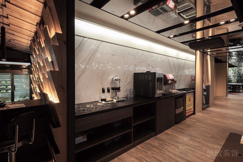 實木日式餐廳黑色現(xiàn)代茶水間半墻大理石備餐區(qū)設計圖