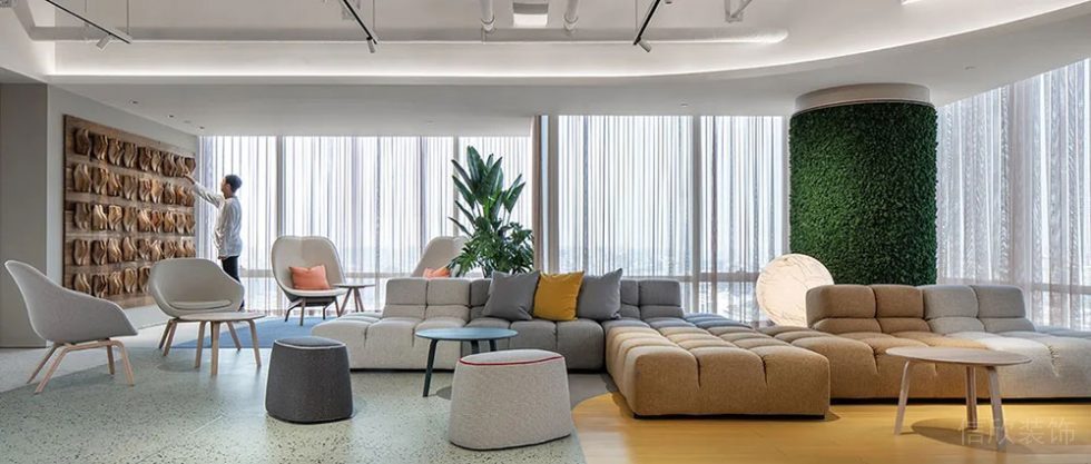 北歐風格商務辦公空間休閑閱覽區(qū)設計裝修圖