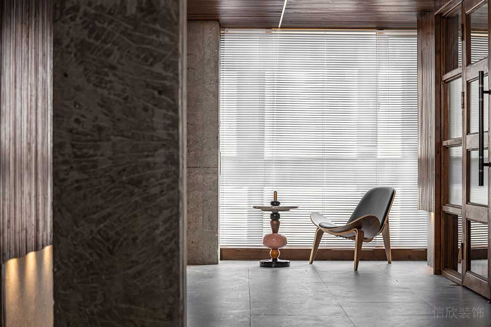 北歐工業(yè)風辦公室過廊休閑區(qū)設(shè)計裝修圖