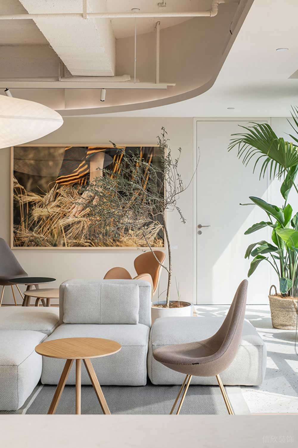 北歐工業(yè)風辦公室項目休閑會客區(qū)裝修圖