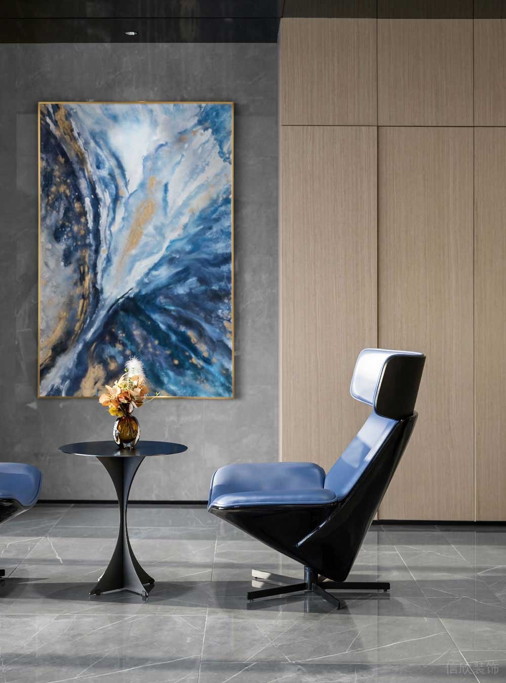 北歐輕奢風辦公空間休閑區(qū)裝修圖