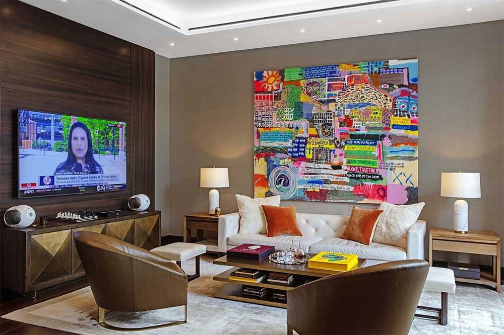 北歐輕奢風商務(wù)辦公場所貴賓接待區(qū)設(shè)計裝修圖